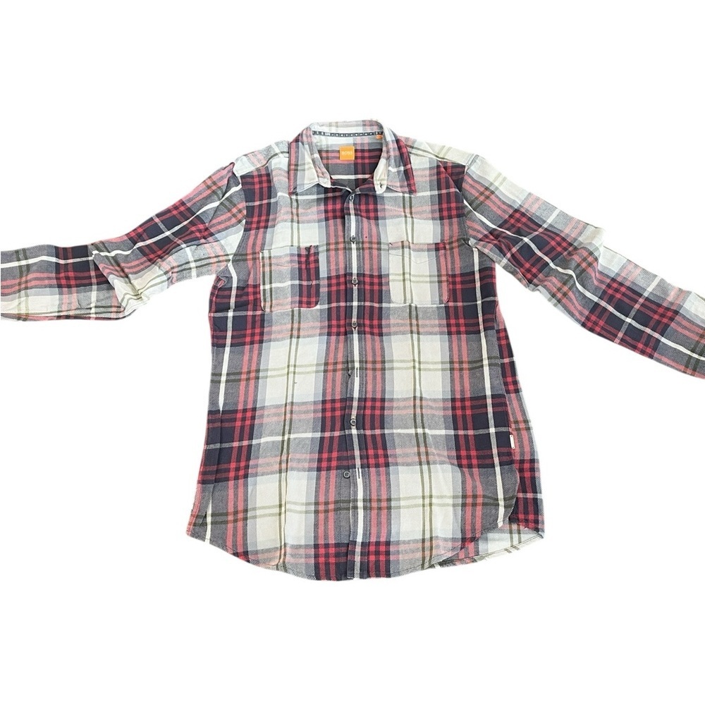 BOSS Hugo Boss Men’s Long Sleeve Plaid 
Size XL
